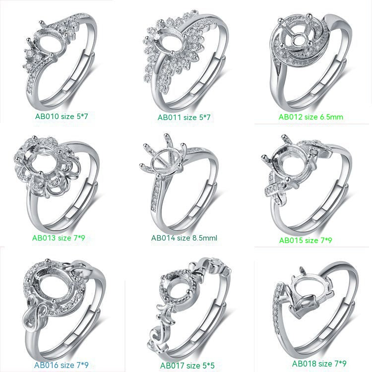 925 Silber Beschichtung 18k Platin Ring Rahmen Zubehör