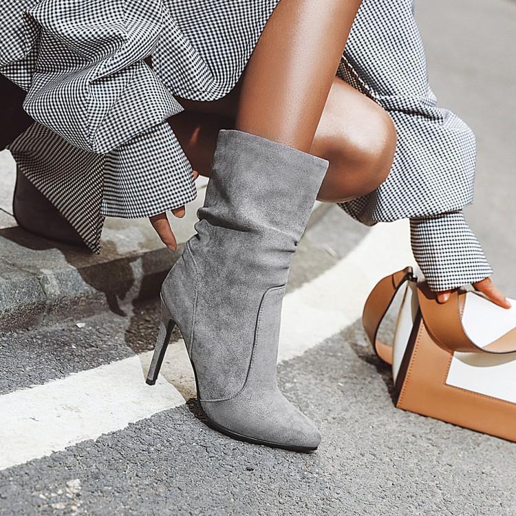 High heel stiletto pointed socks boot elastic booties