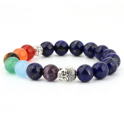 6mm Naturstein grün Dongling rot Achat Yoga Chakra Armband Buddha Kopf Energie Vulkangestein Perlenschnur Armband