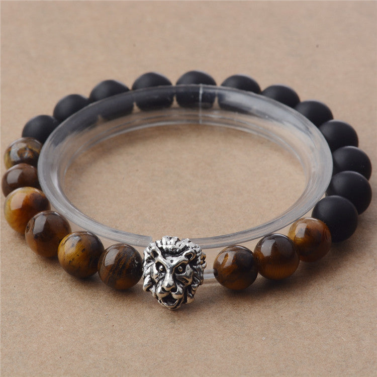 Lion head bead yoga bracelet