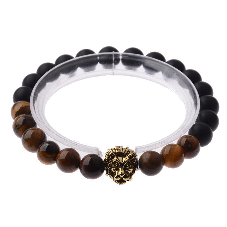 Lion head bead yoga bracelet