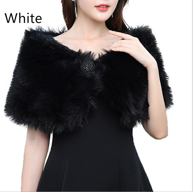 Fur Shawl Dress Warm Rabbit Fur