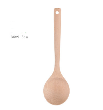 Unpainted wooden shovel wooden spoon non-stick special shredder long handle spoon