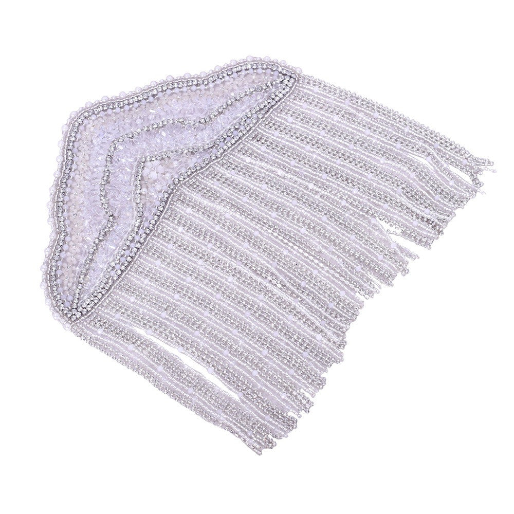 Versatile Crystal Pearl Fringe Shawl