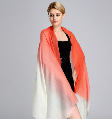 Gradient ring velvet cashmere shawl