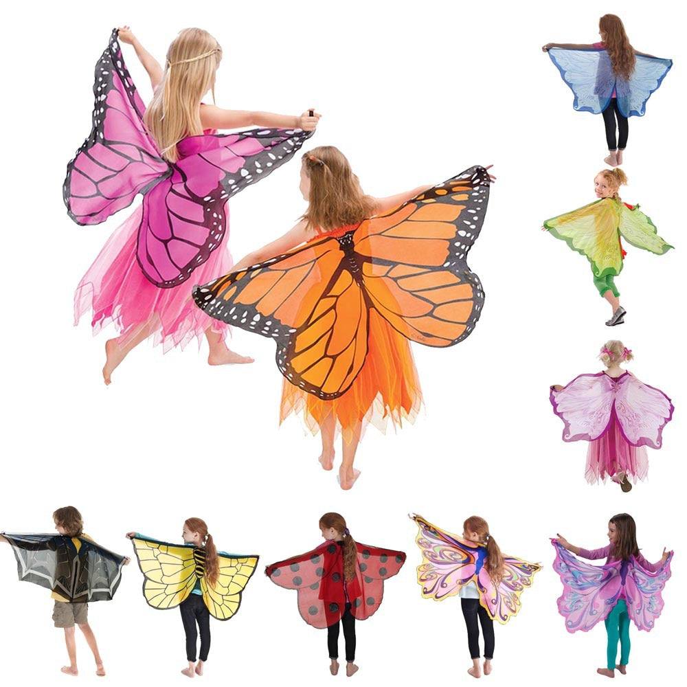 Watercolor Butterfly Shawl Children's Costume