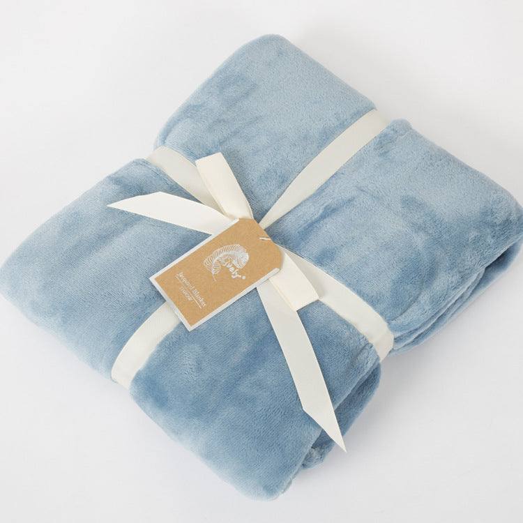 Flannel Blanket Plain Single Napping Blanket Air Conditioning Blanket Office Shawl Small Blanket Leisure Blanket