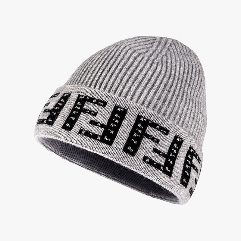 Czapka typu beanie z literami dla kobiet czapka zimowa miękka dzianinowa czapka z czaszkami ciepła, gruba czapka z daszkiem czapki damskie dla dziewczynki 