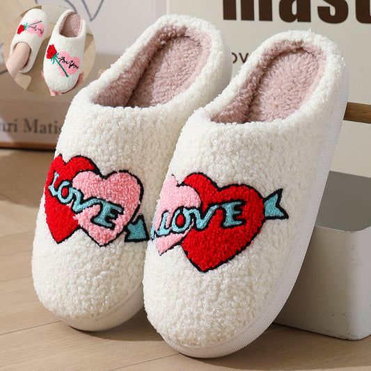 LoveLuxe: Fashion plush house slippers for Valentine's Day comfort.