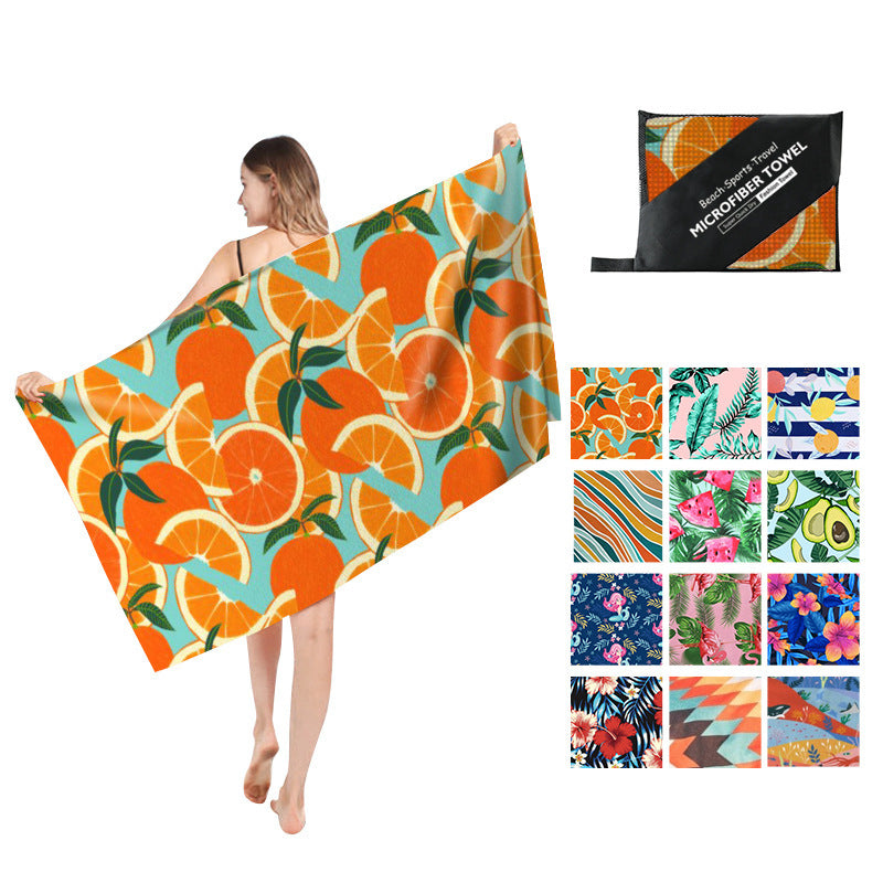 Double Sided Fleece Printed Beach Towel Microfiber Beach Towel