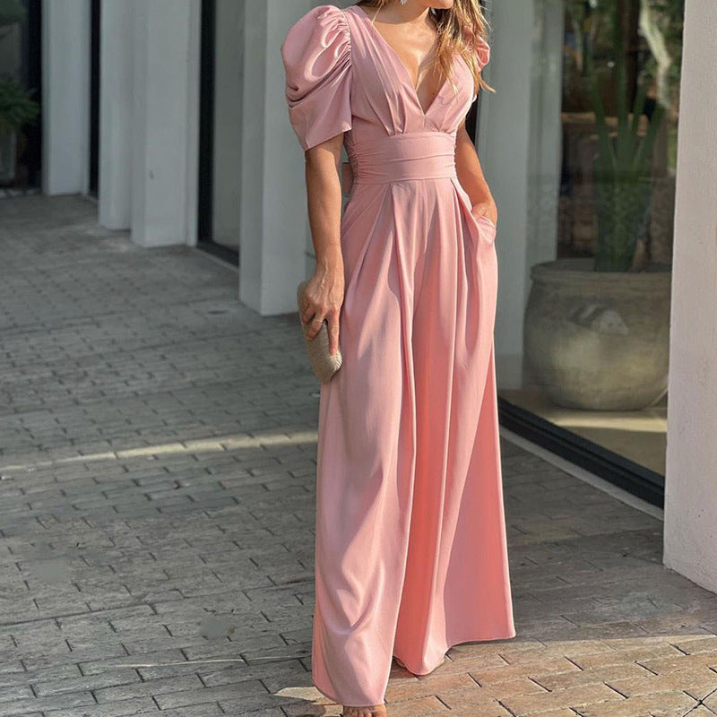 Modischer, eleganter Jumpsuit mit weitem Bein in Übergröße