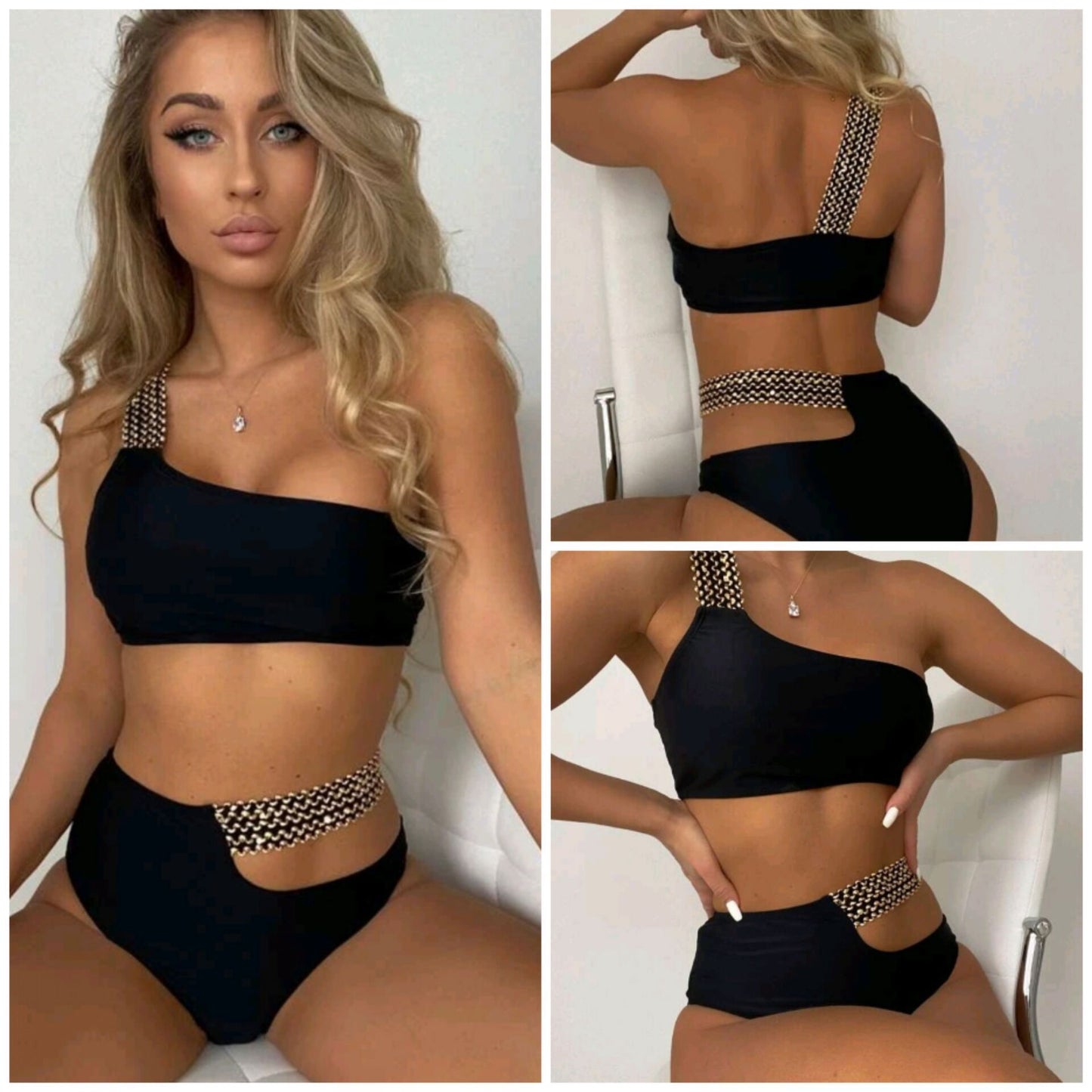 New Ladies High Waist Split Bikini Swimsuit