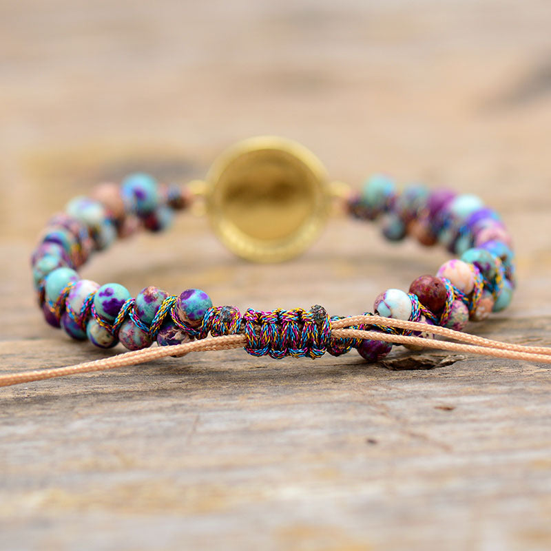 Purple Emperor Royal Stone Opal Double Layer Hand Weaving Bracelet