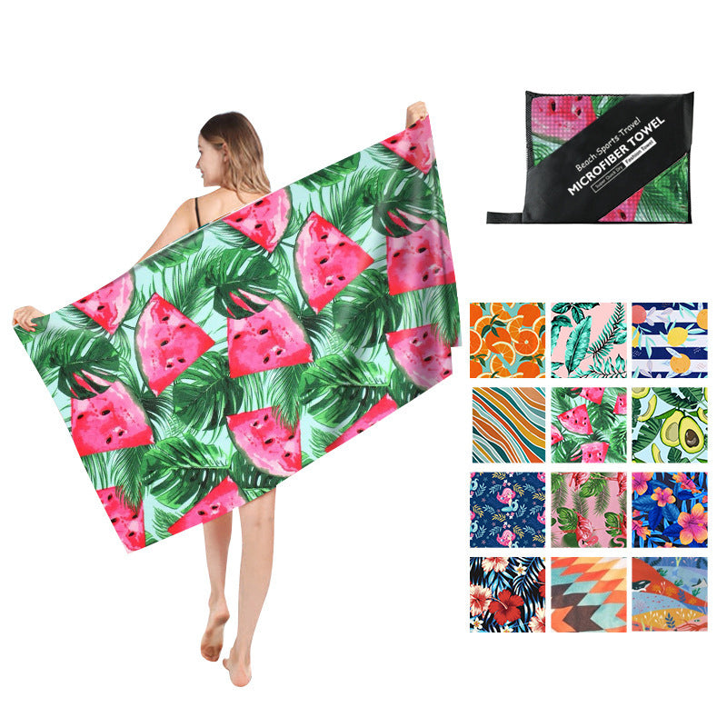 Double Sided Fleece Printed Beach Towel Microfiber Beach Towel