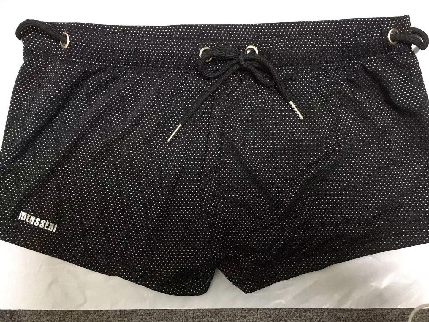 Men's Lace Nylon Low Waist Boxer Swimming Trunks Hot Spring Beach Pants