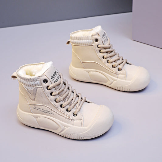 Fleecegefütterte High-Top-Freizeitschuhe für Damen im Herbst und Winter