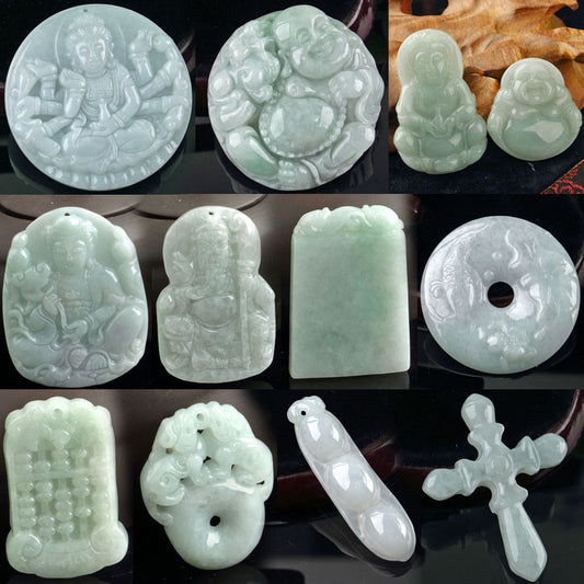 Jade Avalokitesvara Buddha Anhänger Nichts Karte Drachen Karte Landschaft Karte