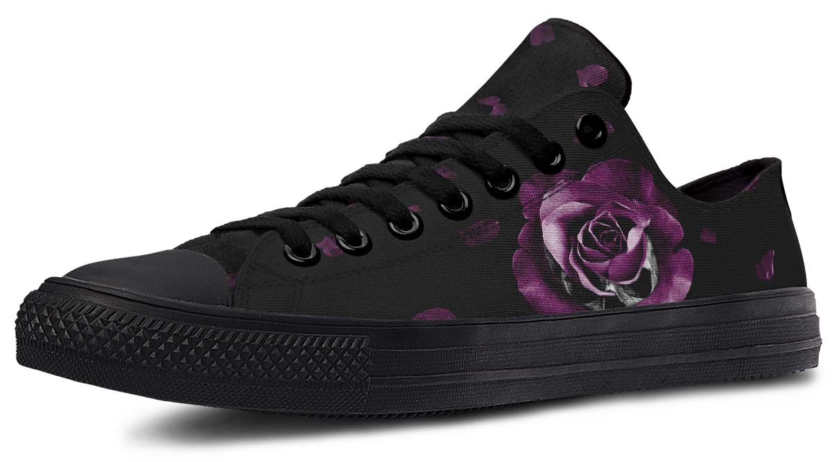 UrbanKicks Purple Rose Fashion Printed Couple High Top Canvas Shoes