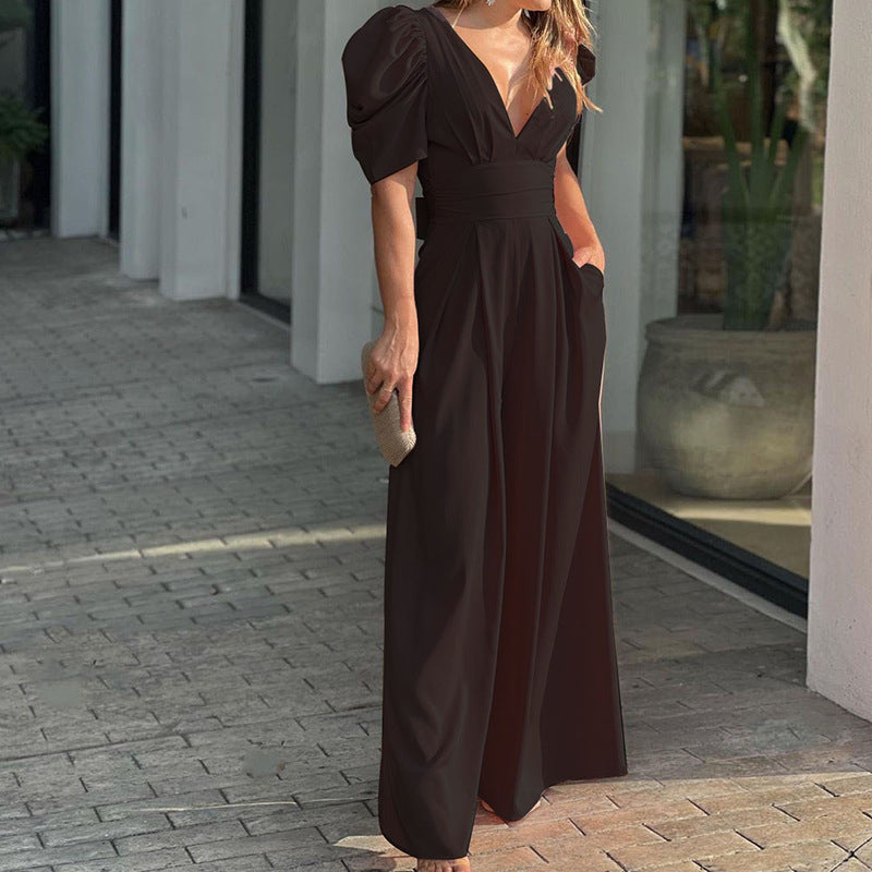 Modischer, eleganter Jumpsuit mit weitem Bein in Übergröße