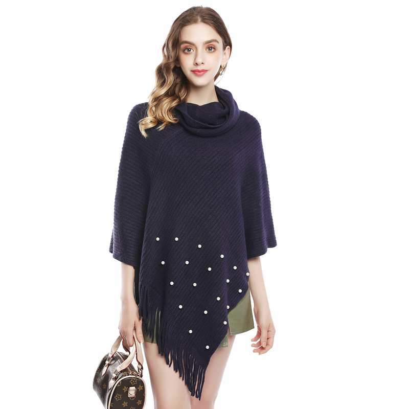 Women Batwing Tassel Knit Shawl