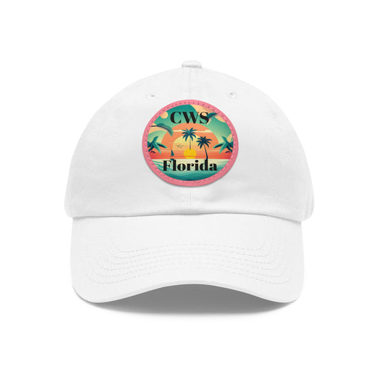 CWS Florida Palm Beach Dad Hat mit Lederaufnäher (rund) von Cozy Winter Store (Versand nur innerhalb der USA)