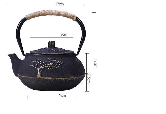 Japanese cast iron teapot, peony teapot, teapot