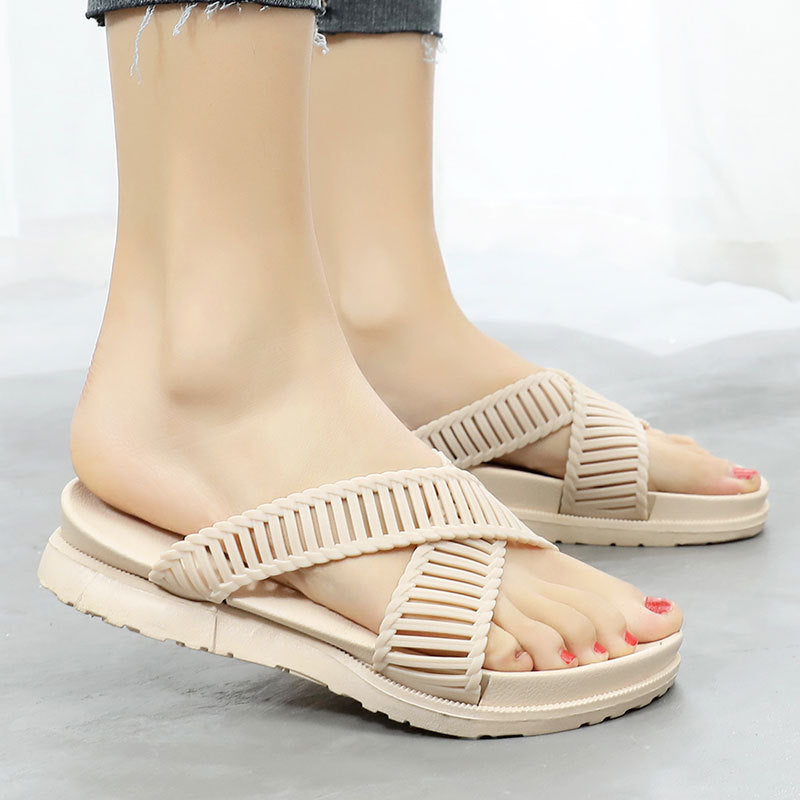 Women's summer cross strap slippers