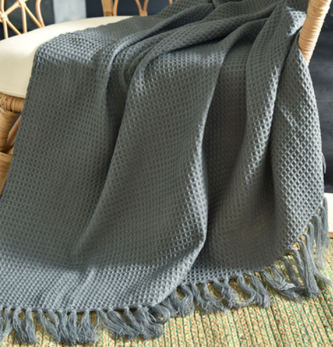 Fringed Knitted Small Blanket Napping Blanket Sofa Blanket