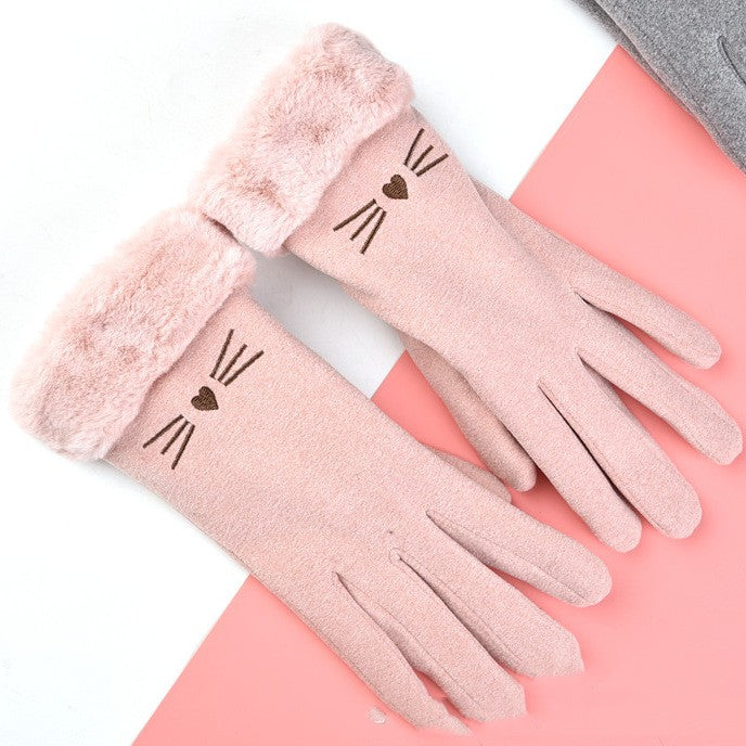 Women's Winter Fleece-lined Thermal Touch Screen Gloves