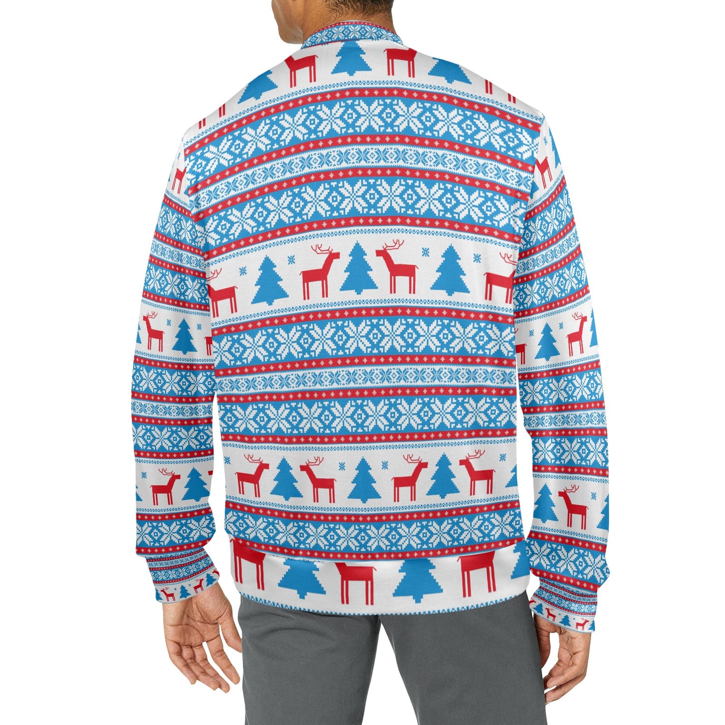 CWS Cozy Sweaters Men's All Over Print Mock Neck Christmas Festive Style Sweater