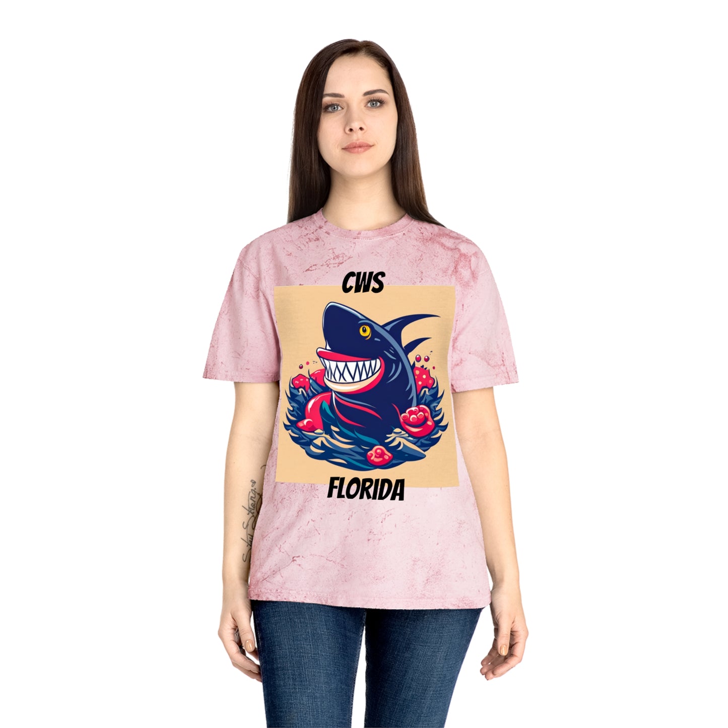 CWS Florida Shark Unisex Color Blast T-Shirt By Cozy Winter Store (ships within USA only)