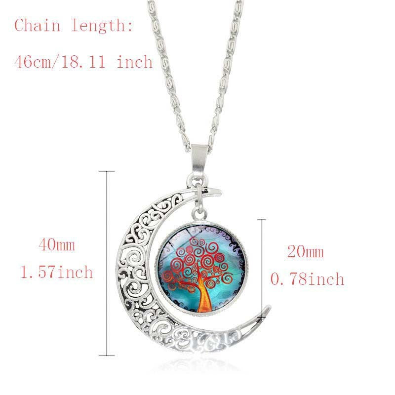 Baum des Lebens Zeit Edelstein Ohrringe Schmuck Halskette Set