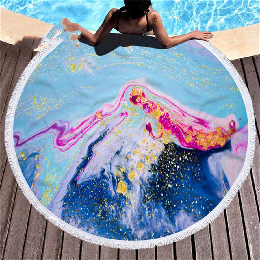 Marbling beach towel