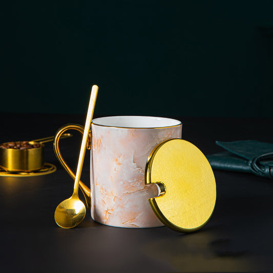 Keramik Wasser Tasse Große Kapazität Löffel Mit Deckel Geschenk Paar Tassen