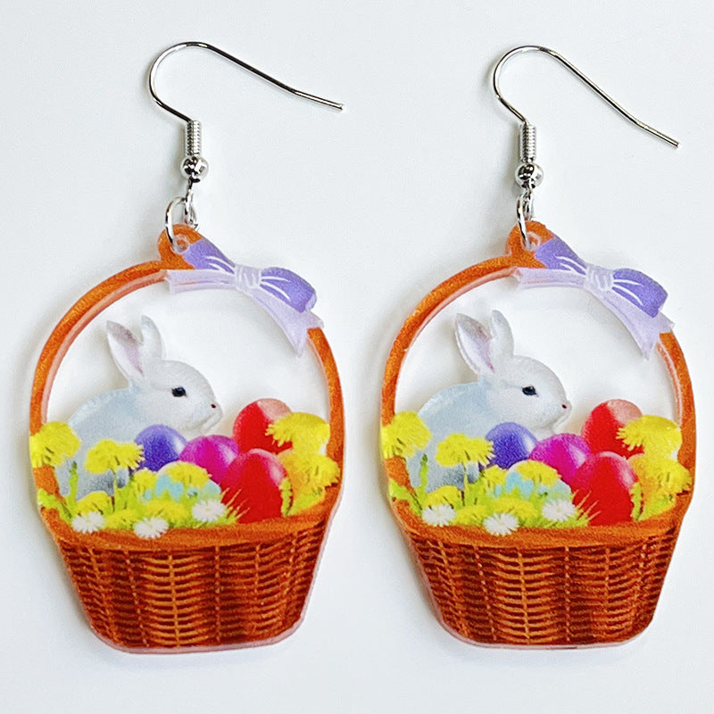 Easter Rabbit Printed Flower Basket