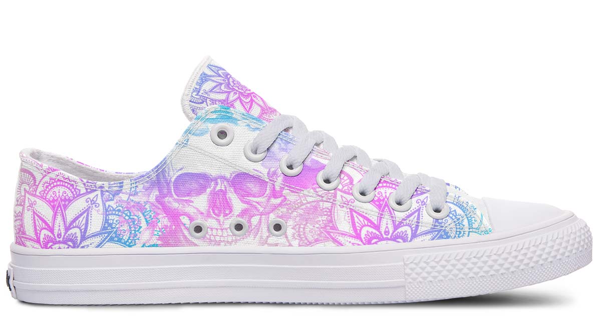 UrbanKicks Pinky Skull Fashion Print Couple Low-Top Canvas Shoes