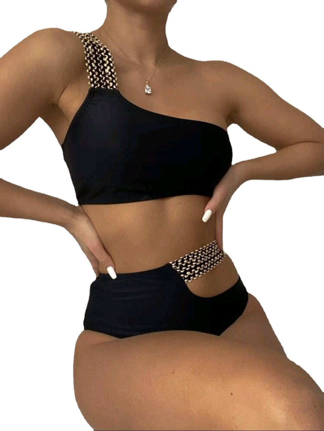 New Ladies High Waist Split Bikini Swimsuit