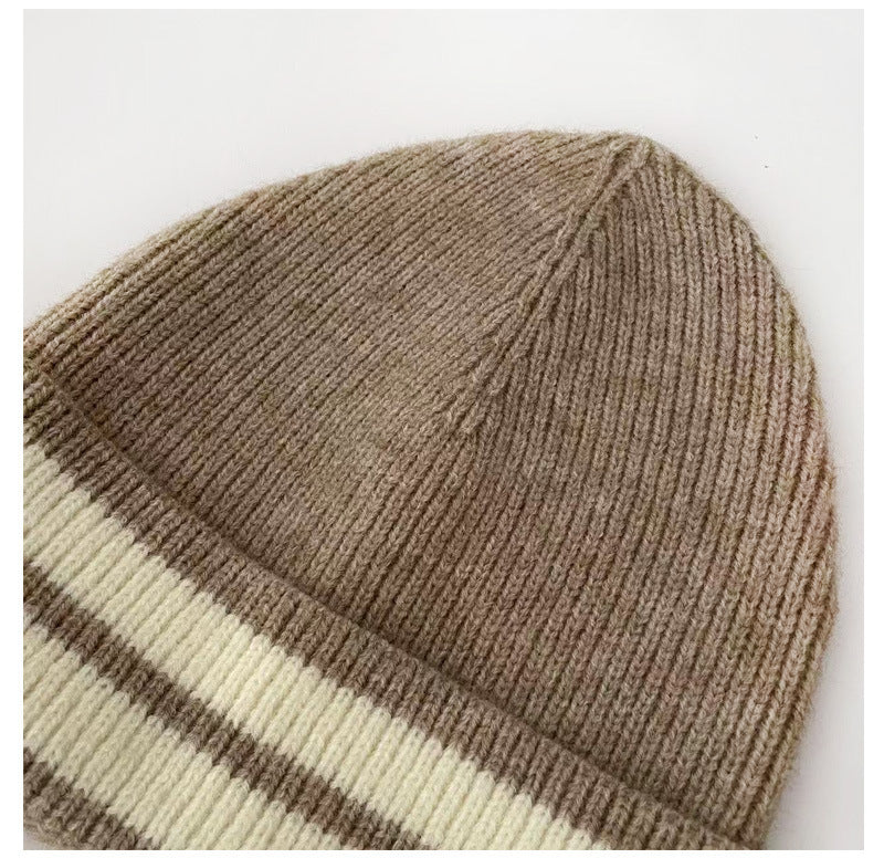 Striped Knitted Wool Hats For Both Men And Women