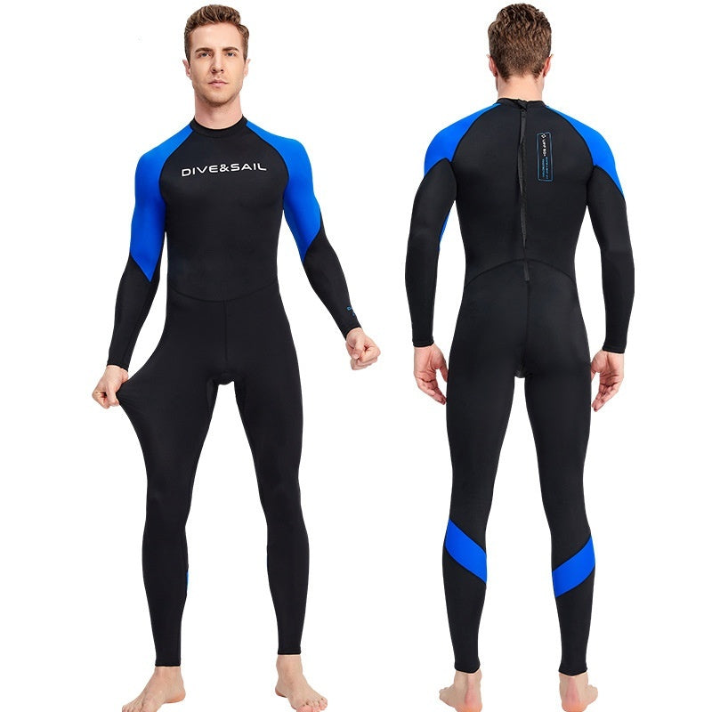 New Diving Suit Men's One-piece Thin Type Sunscreen Quick-drying Swimsuit