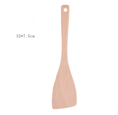 Unpainted wooden shovel wooden spoon non-stick special shredder long handle spoon