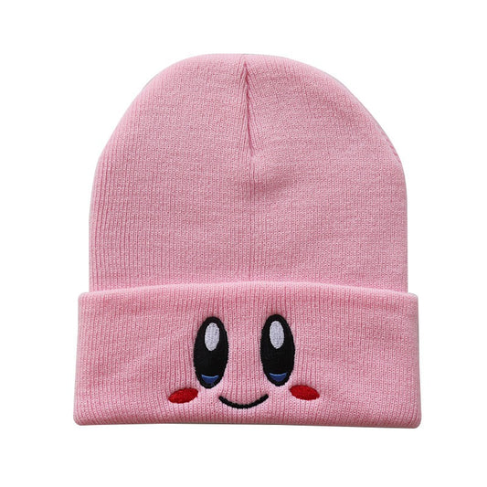 Men And Women Cute Smiling Face Eyes Hoshi Embroidered Knitted Hat Warm Hood Student Head Winter Wool Hat