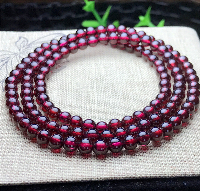 Natural multi-circle garnet bracelet