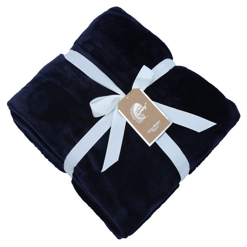 Flannel Blanket Plain Single Napping Blanket Air Conditioning Blanket Office Shawl Small Blanket Leisure Blanket