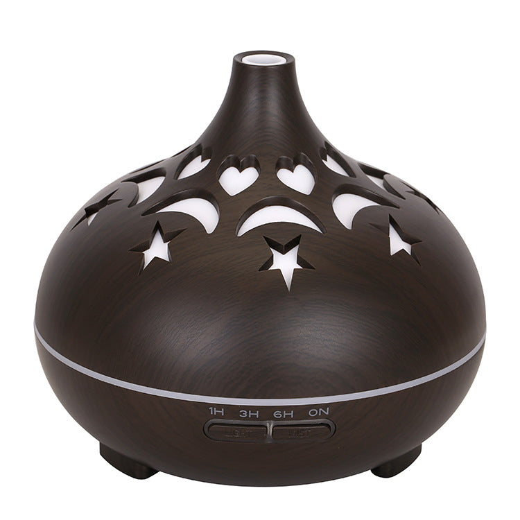 Large Capacity Wood Grain 122 Aroma Diffuser Hollow Humidifier Automatic Fragrance Desktop Home Essential Oil Ultrasonic