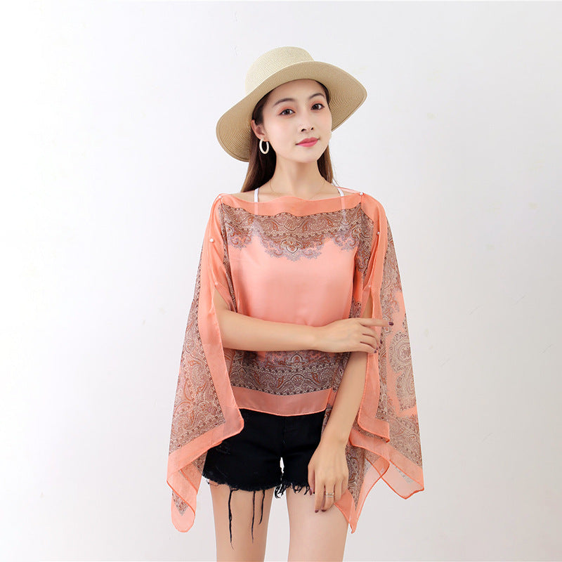 Fashionable Chiffon Breathable Pullover Shawl