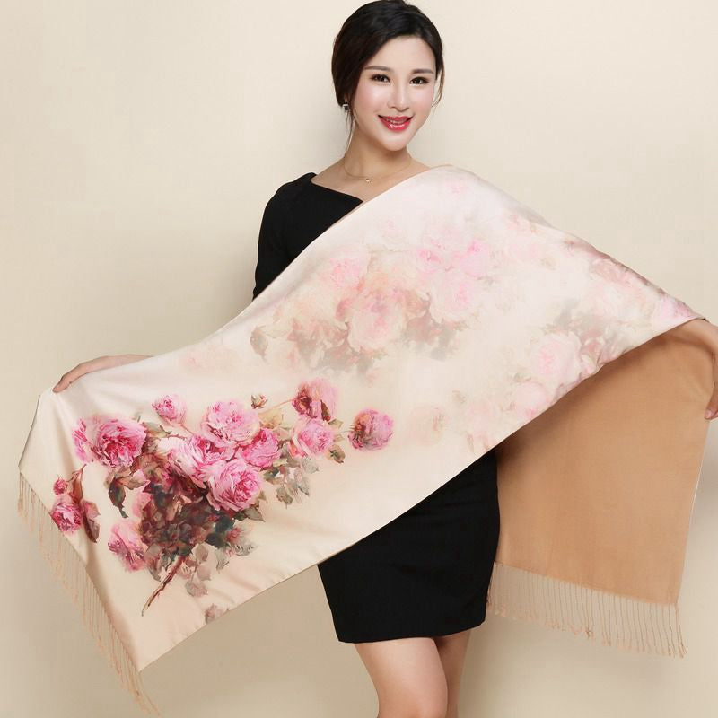 silk long silk shawl scarf