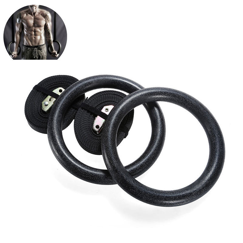 ABS Crossfit gymnastics fitness rings with strap loops