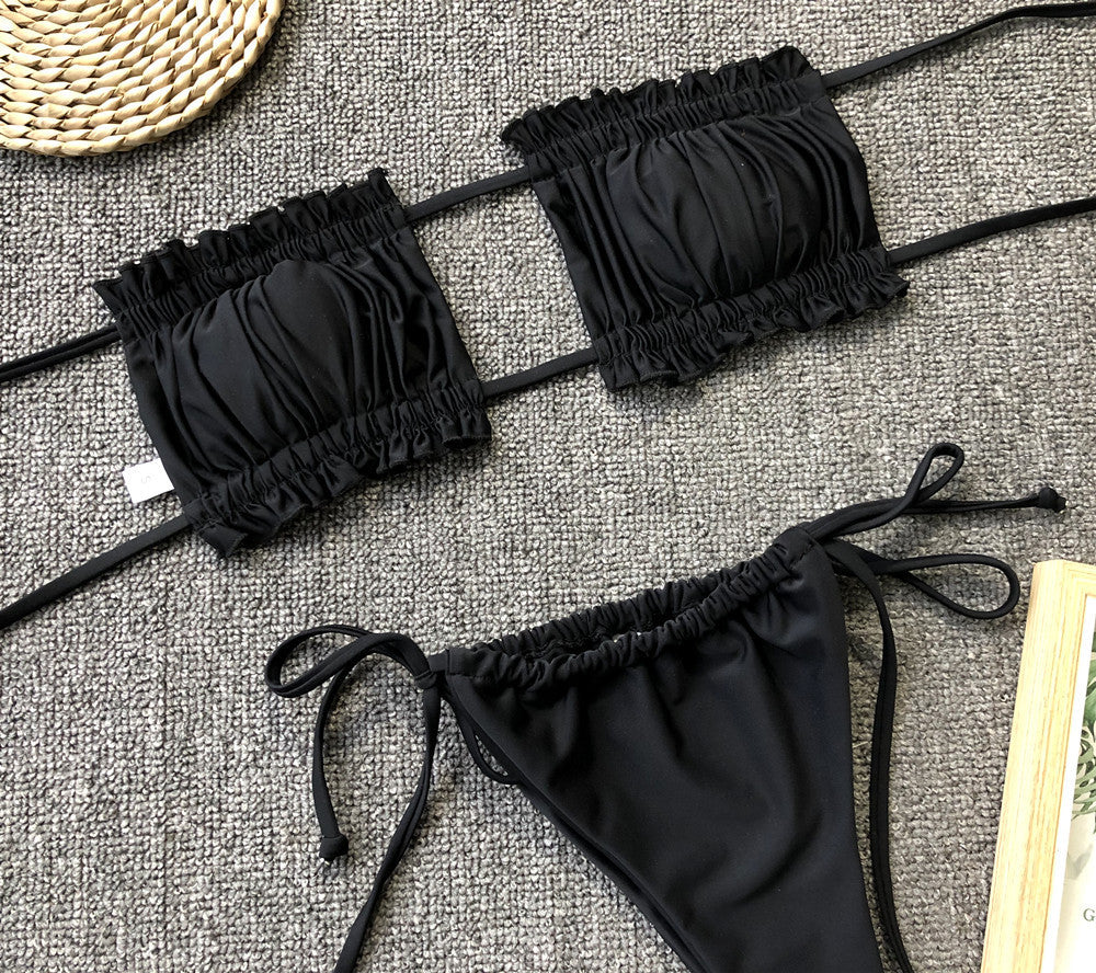 Sexy pleated bikini