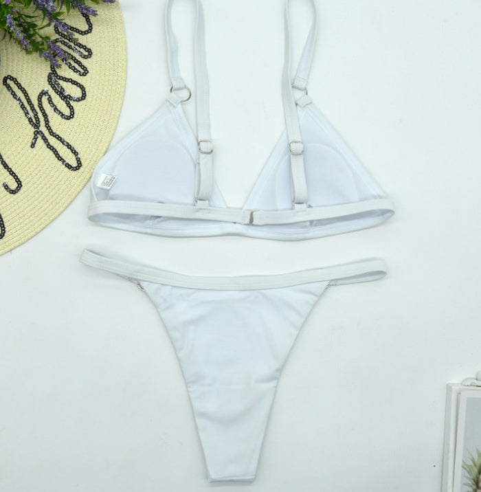 Solid color triangle bikini