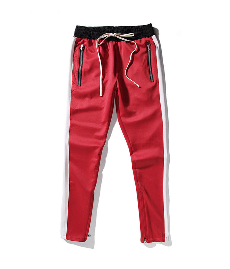 FOG European and American high street school uniform pants TRACK PANTS side striped inside zipper Bibb GD men's pants